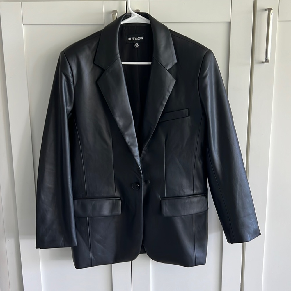Steve Madden Black Leather Blazer